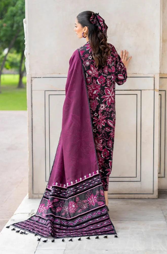 BK-187 Khaddar 3pc Digital Printed Suit With Digital Printed Khaddar Dupatta
