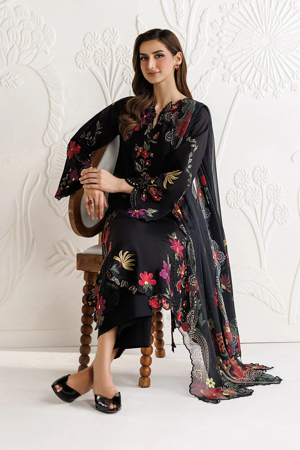 Unstitched Fully Embroided Dhanak Suit With Digital Printed Wool Shawl
