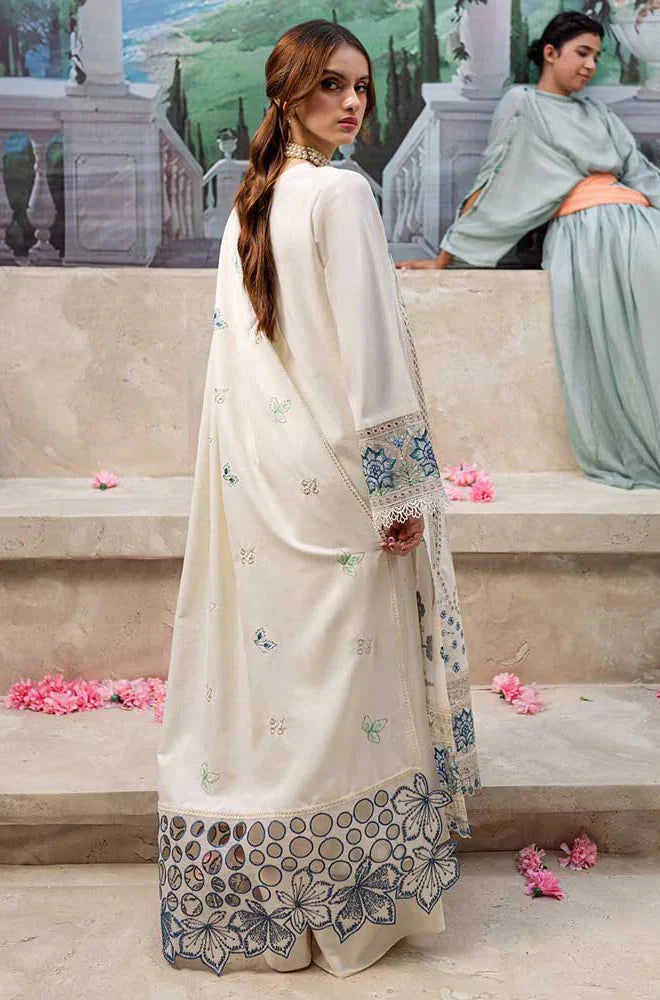 MR-2730 3 Piece -Unstitched Luxury Embroidered Lawn Fabric Embroidered Lawn Dupatta