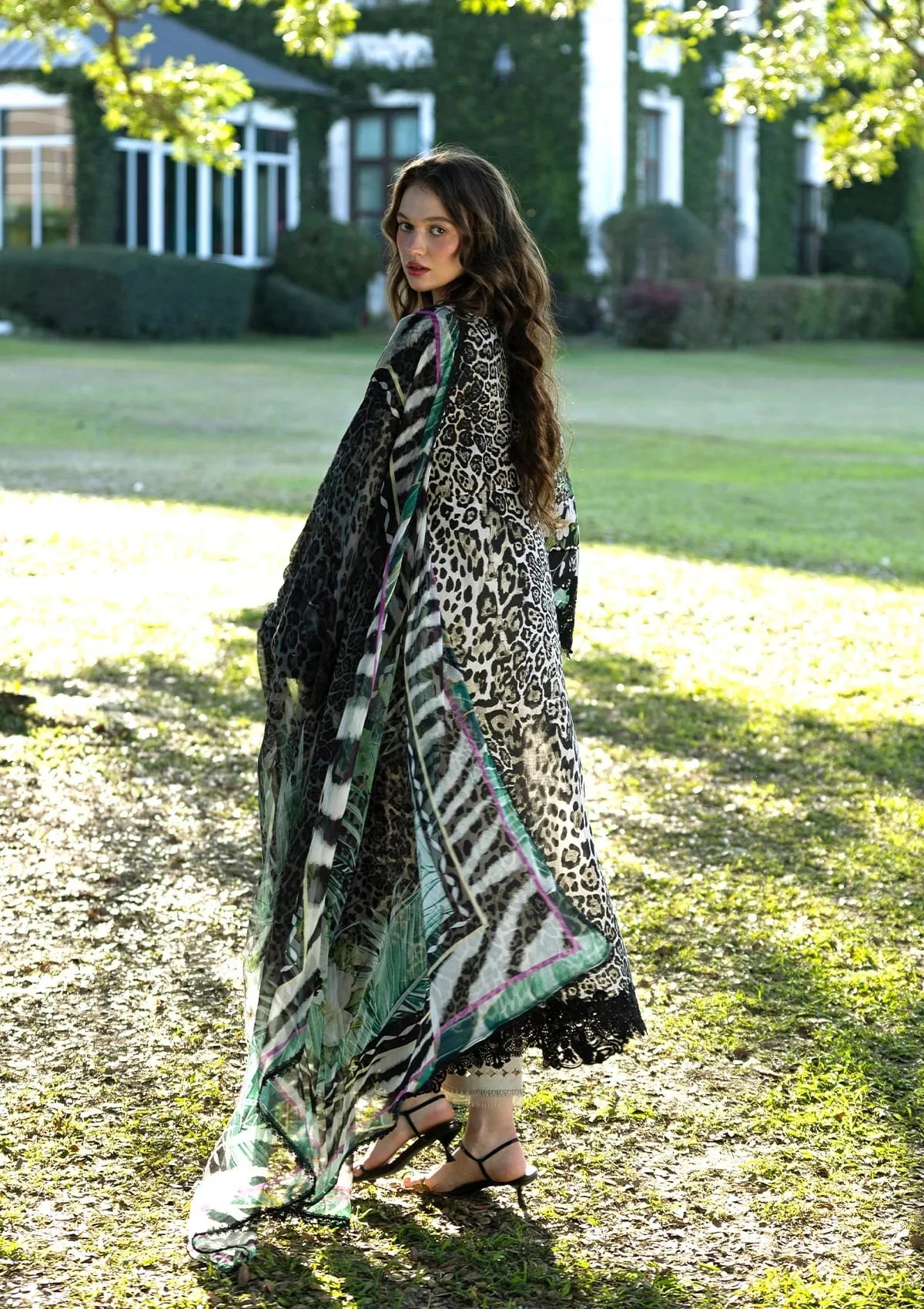 EL-Unstitched Printed Lawn Shirt With Printed Lawn Dupatta