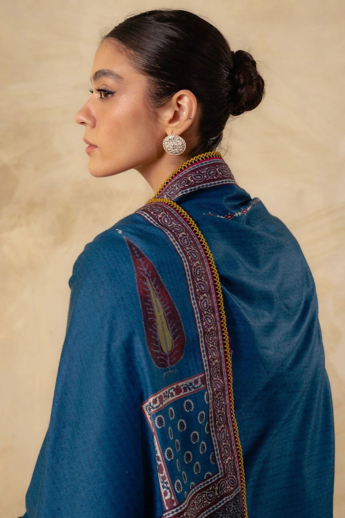 ZS-3150 Unstitched Fully Embroidered Suit With Printed Blended Shawl
