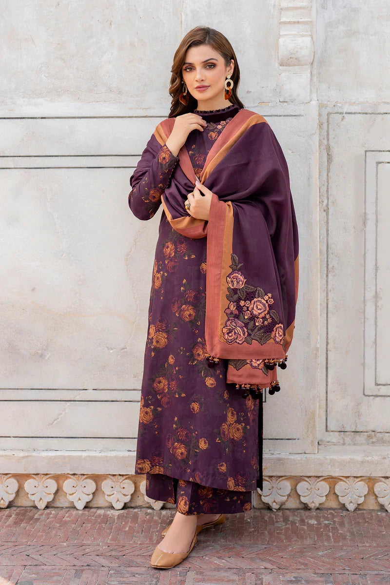BK-184 Khaddar 3pc Digital Printed Suit With Digital Printed Khaddar Dupatta