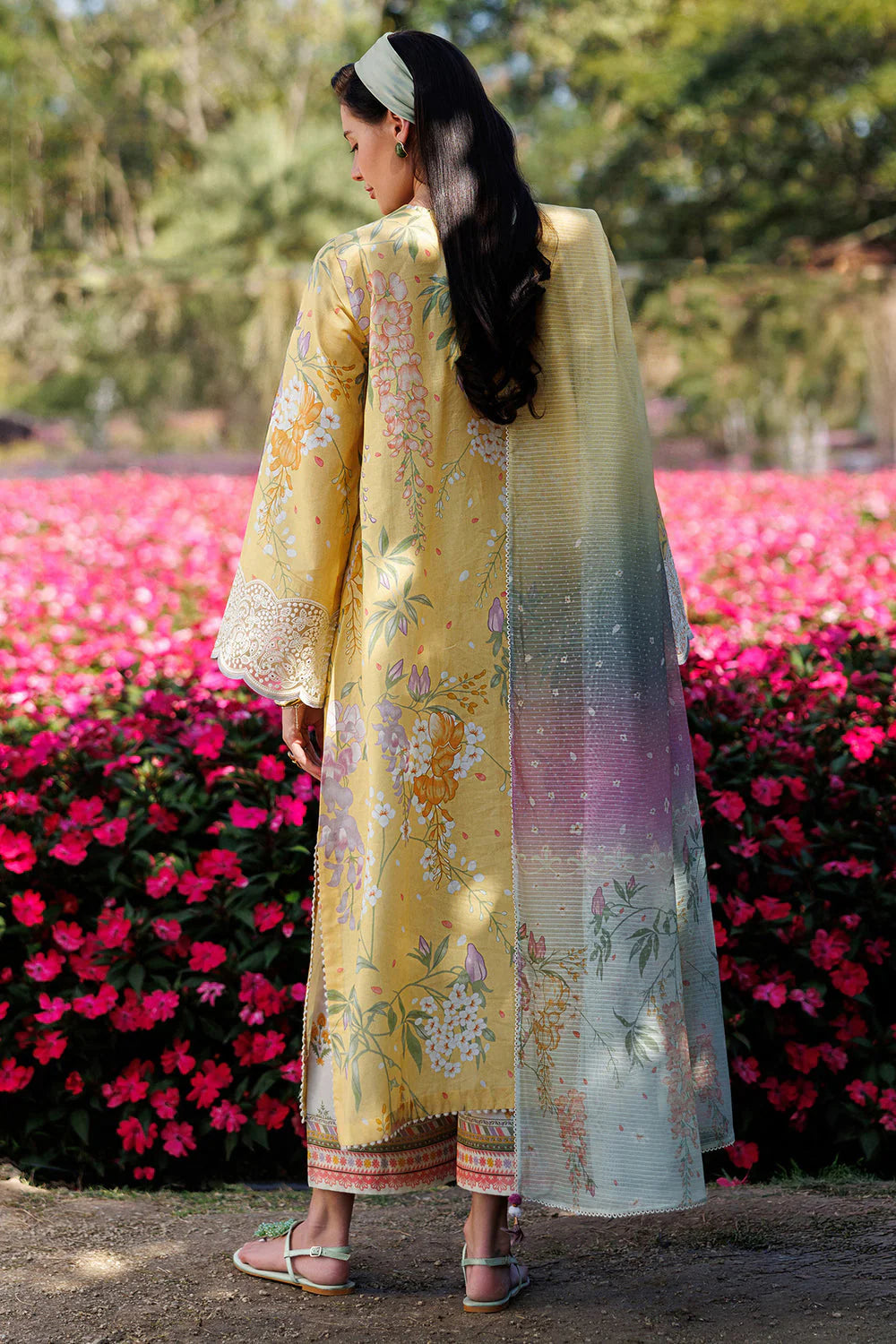 JZ-205 Unstitched Printed Lawn Shirt With Printed Lawn Dupatta
