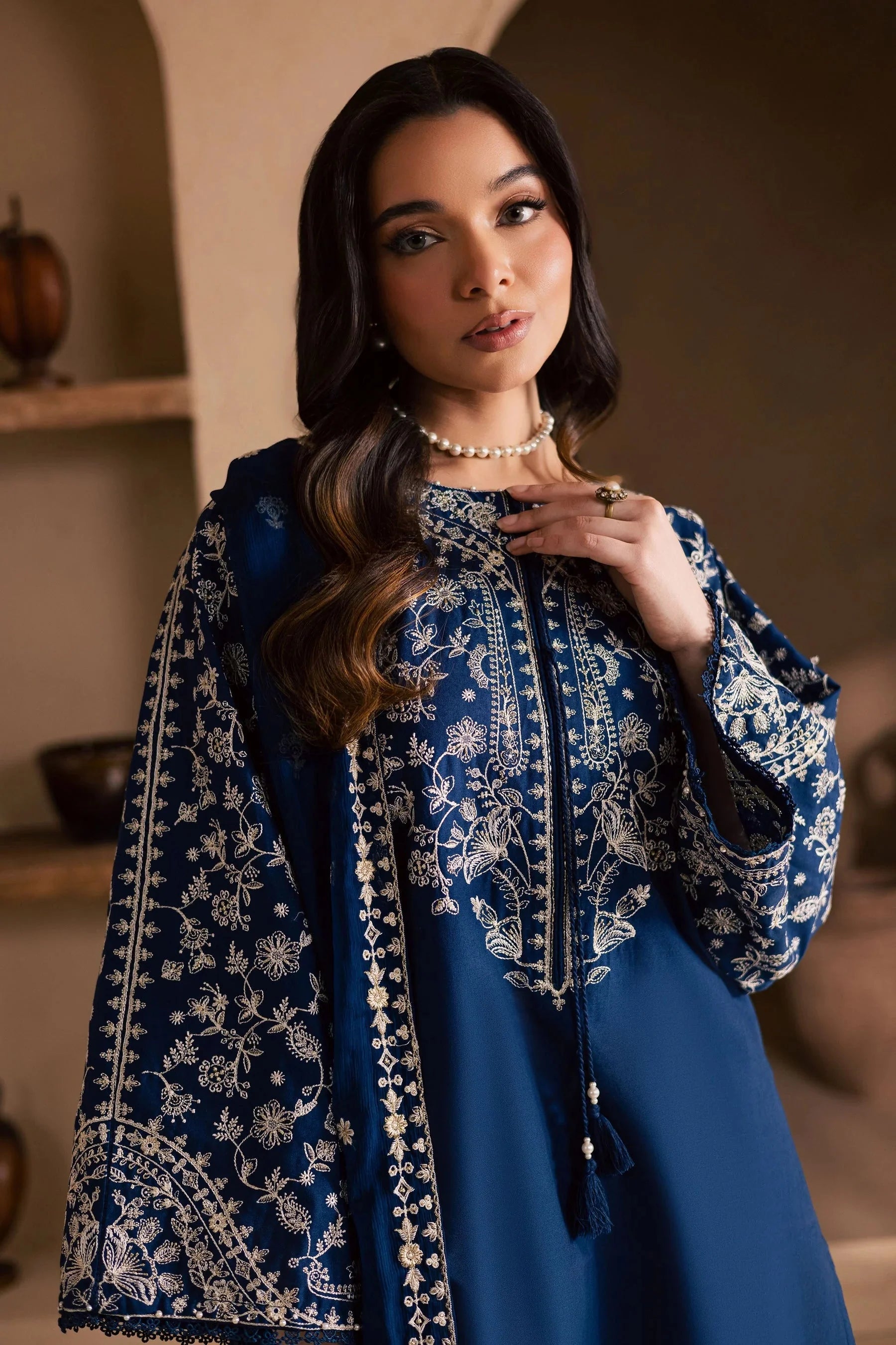 iece - Unstitched Embroidered Lawn Fabric with Embroidered Chiffon Dupatta