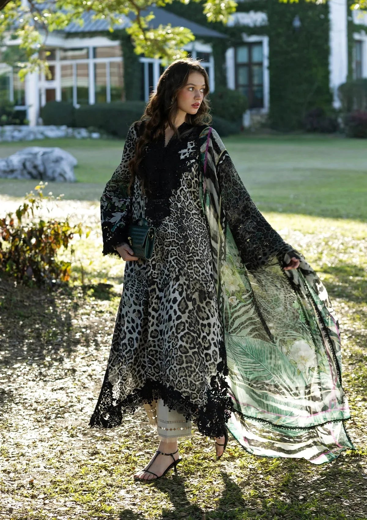 EL-Unstitched Printed Lawn Shirt With Printed Lawn Dupatta