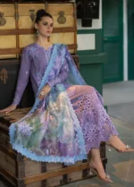 SR-OR86 Lawn Unstitched 3pc Fully Embroidered Suit With Silk Printed Dupatta