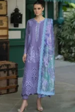 SR-OR86 Lawn Unstitched 3pc Fully Embroidered Suit With Silk Printed Dupatta