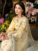 MS-2570 Unstitched Embroidered Lawn 3pc Suit With Cotton Lawn Printed Dupatta