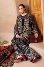 MB-466 Unstitched Digital Printed Lawn Suit 3pc With Voil Lawn Digital Printed Dupatta & Embroidered Patches