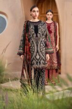 MB-466 Unstitched Digital Printed Lawn Suit 3pc With Voil Lawn Digital Printed Dupatta & Embroidered Patches