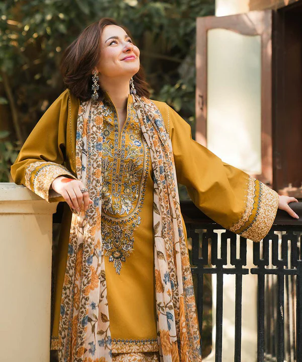3Pc Embroidered Lawn Shirt with Printed Poly Lawn Dupatta SP 510