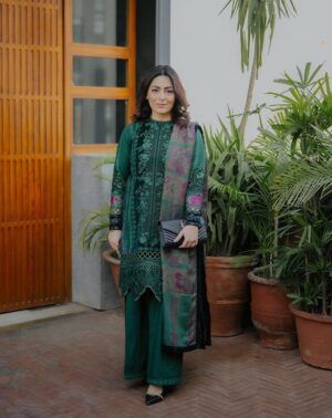 SP-2565 Unstitched Embroidered Lawn 3pc Suit With Poly Lawn Dupatta