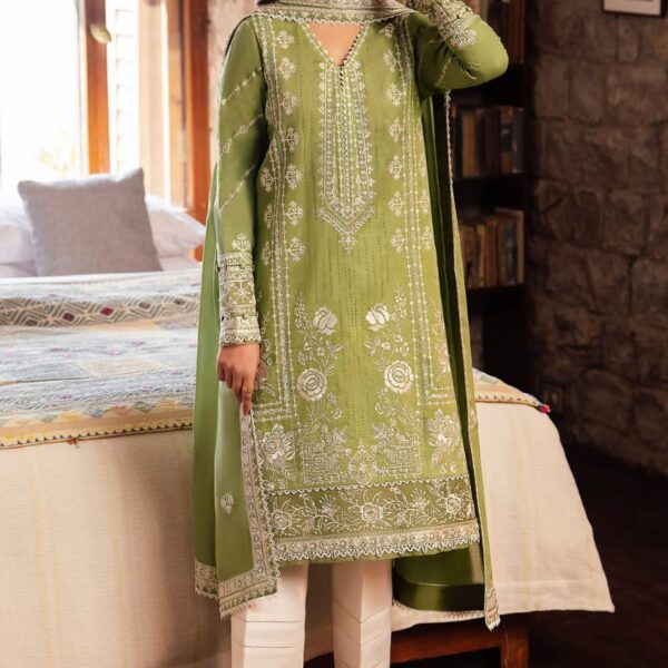 ZL-2525 Unstitched Fully Embroided Lawn Suit With Lawn Embroidered Dupatta