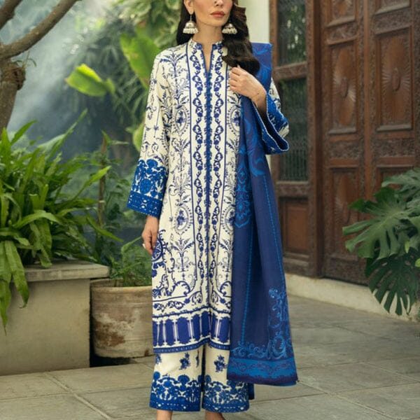ZC-424 Digital Printed Unstitched 3pc Lawn Suit With Digital Printed Lawn Dupatta