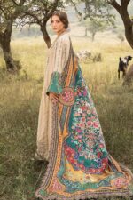 MB-2580 Lawn Unstitched Embroidered 3pc Suit With Poly Lawn Printed Dupatta