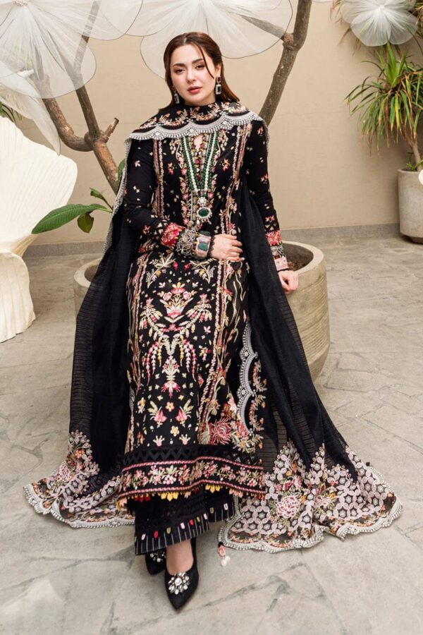 QL-2655 Lawn 3Pc Embroidered Suit with Bamber Chiffon Embroidered Dupatta