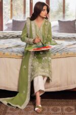 ZL-2525 Unstitched Fully Embroided Lawn Suit With Lawn Embroidered Dupatta
