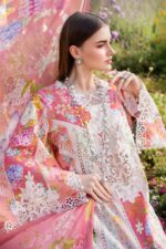 MB-468 Unstitched Digital Printed Lawn Suit 3pc With Voil Lawn Digital Printed Dupatta & Embroidered Patches