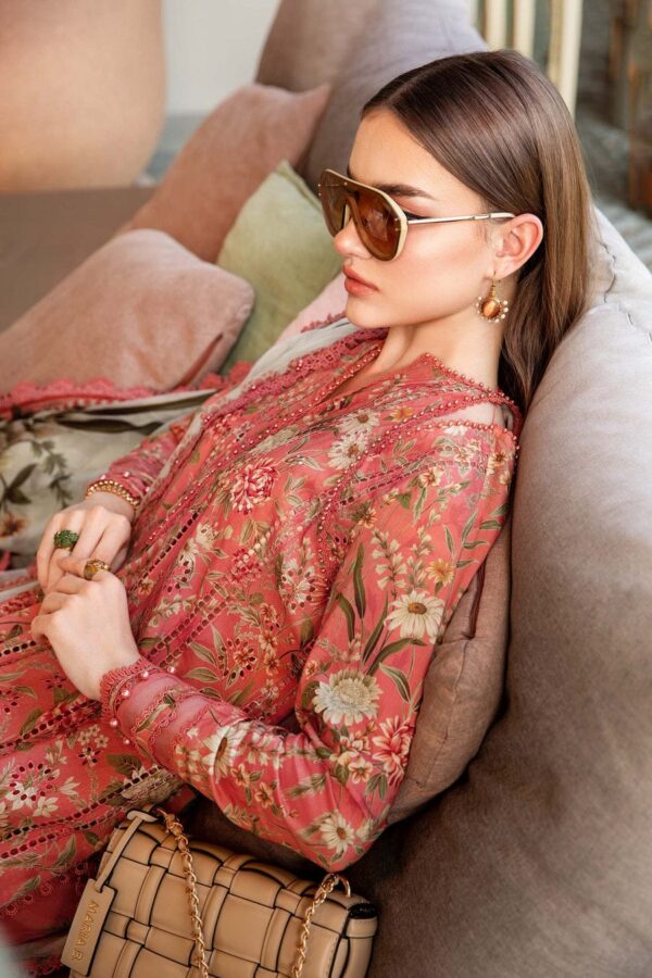 MB-470 Unstitched Digital Printed Lawn Suit 3pc With Lawn Digital Printed Dupatta & Embroidered Patches