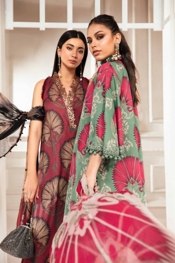 MB-444 Digital Printed Unstitched Lawn Suit 3pc With Lawn Digital Printed Dupatta