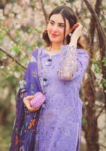 MS-04 Lawn stuff 3 Piece fully Embroidered Suit with Silk Printed Dupatta