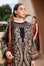 MB-466 Unstitched Digital Printed Lawn Suit 3pc With Voil Lawn Digital Printed Dupatta & Embroidered Patches