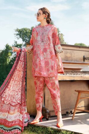 MB-458 Unstitched Digital Printed Lawn Suit 3pc With Lawn Digital Printed Dupatta