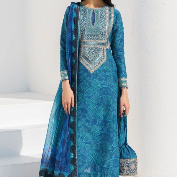 BQ-454 Digital Printed Lawn Suit 3pc with Lawn Digital Printed Dupatta