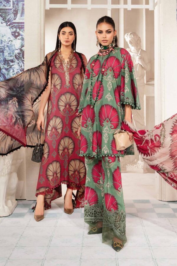 MB-444 Digital Printed Unstitched Lawn Suit 3pc With Lawn Digital Printed Dupatta