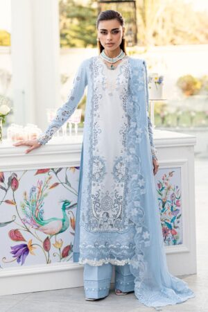 CS-2645 Lawn Unstitched Embroidered 3pc Suit With Embroidered Chiffon Dupatta