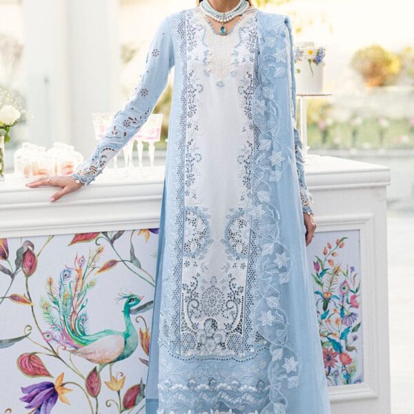 CS-2645 Lawn Unstitched Embroidered 3pc Suit With Embroidered Chiffon Dupatta