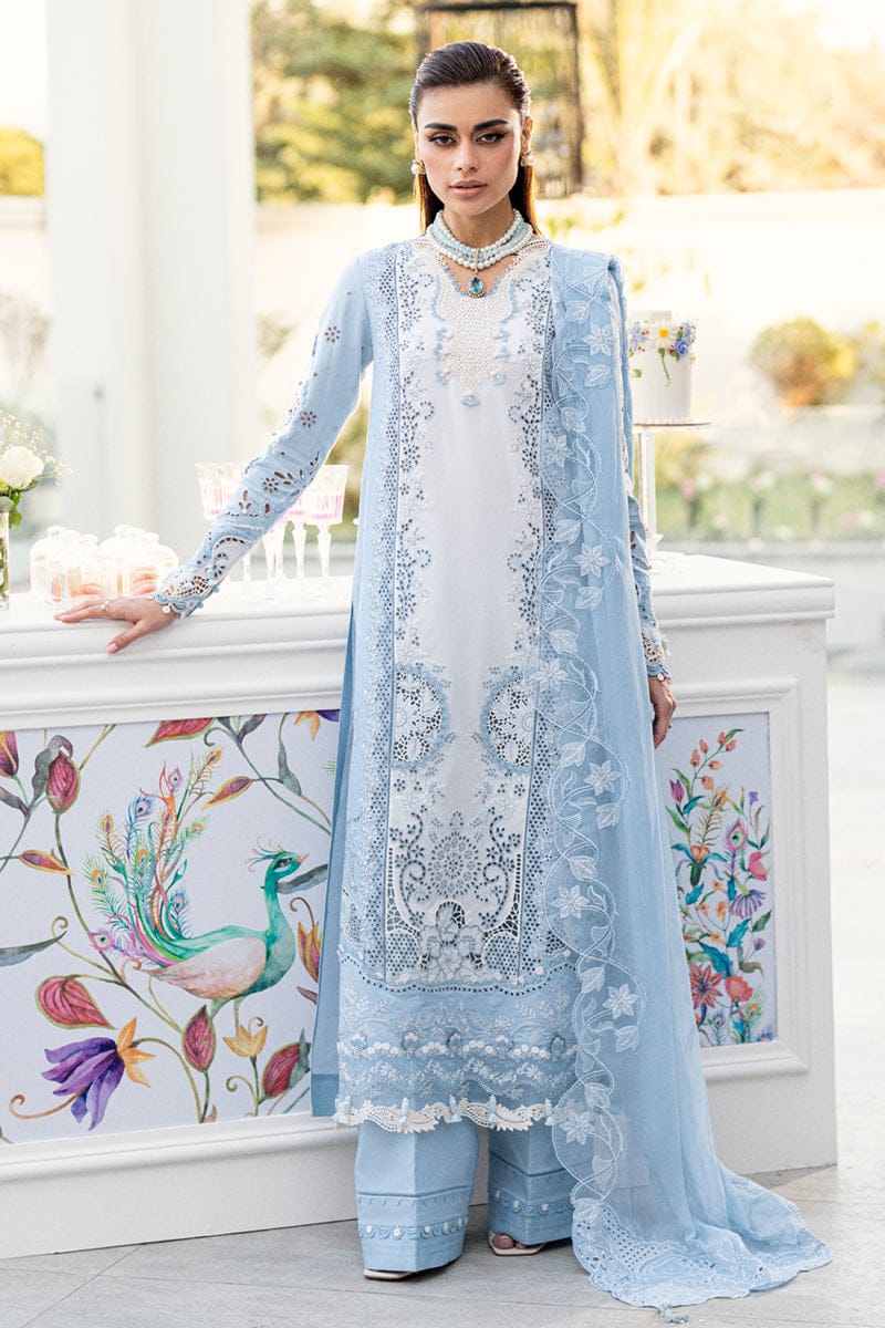 CS-2645 Lawn Unstitched Embroidered 3pc Suit With Embroidered Chiffon Dupatta