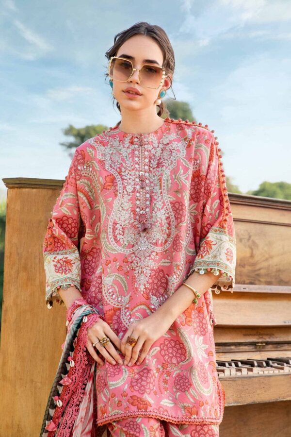 MB-458 Unstitched Digital Printed Lawn Suit 3pc With Lawn Digital Printed Dupatta