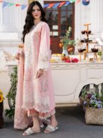 BL-2585 Lawn Unstitched Embroidered 3pc Suit With Organza Embroidered Dupatta