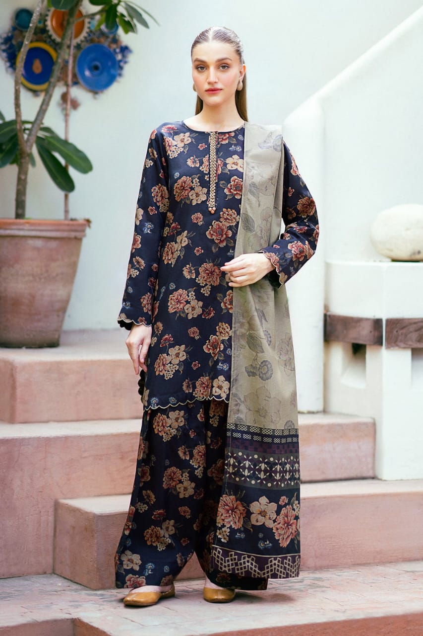 BQ-412 Digital Printed Lawn Suit 3pc With Lawn Digital Printed Dupatta