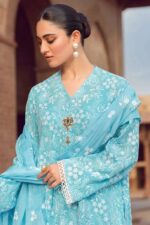 BR-08 Lawn 3Pc Embroidered Suit with Bamber Chiffon Embroidered Dupatta