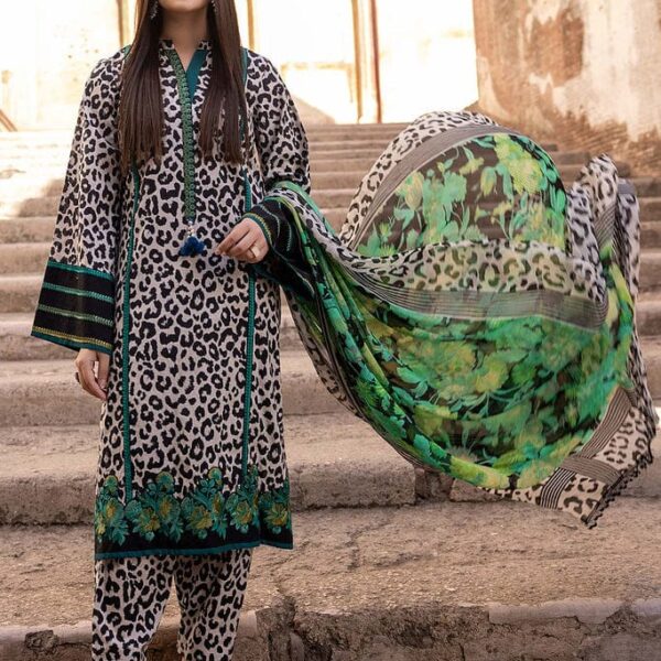 MB-Digital Printed Lawn Suit 3pc With Lawn Digital Printed Dupatta