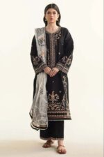 CO-2650 Lawn Unstitched 3pc Embroidered Suit With Digital Printed Poly Lawn Dupatta