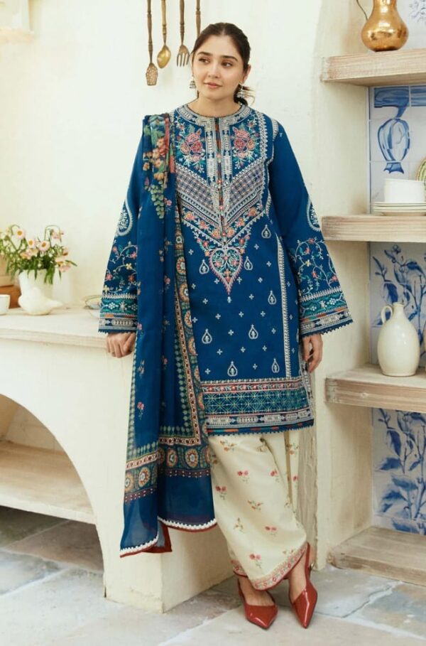 ZS-50 Unstitched Fully Embroided Lawn Suit With Cotton Lawn Digital Printed Dupatta