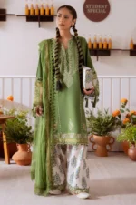 CO514B Unstitched Embroidered Lawn Suit With Embroidered Cotton Net Dupatta