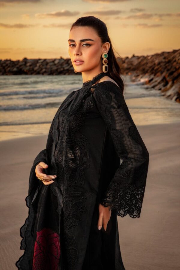 CS-2640 Lawn Unstitched Embroidered 3pc Suit With Organza Embroidered Dupatta