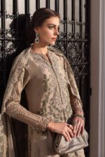 MB-2665 Lawn Unstitched Chiken Kari 3pc Suit With Organza Embroidered Dupatta
