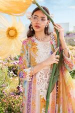 MB-464 Unstitched Digital Printed Lawn Suit 3pc With Voil Lawn Digital Printed Dupatta & Embroidered Patchesv