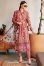 MB-470 Unstitched Digital Printed Lawn Suit 3pc With Lawn Digital Printed Dupatta & Embroidered Patches