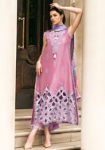 MS-2570B Unstitched Embroidered Lawn 3pc Suit With Cotton Lawn Printed Dupatta