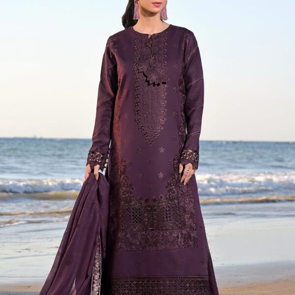 IZ-813 Lawn Chikenkari Embroidered 3pc With Lawn Embroidered Dupatta