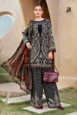MB-466 Unstitched Digital Printed Lawn Suit 3pc With Voil Lawn Digital Printed Dupatta & Embroidered Patches