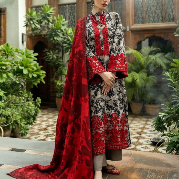MB-437 Unstitched Digital Printed Lawn Suit 3pc With Digital Printed Cotton Lawn Dupatta