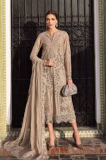 MB-2665 Lawn Unstitched Chiken Kari 3pc Suit With Organza Embroidered Dupatta