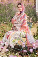 MB-468 Unstitched Digital Printed Lawn Suit 3pc With Voil Lawn Digital Printed Dupatta & Embroidered Patches